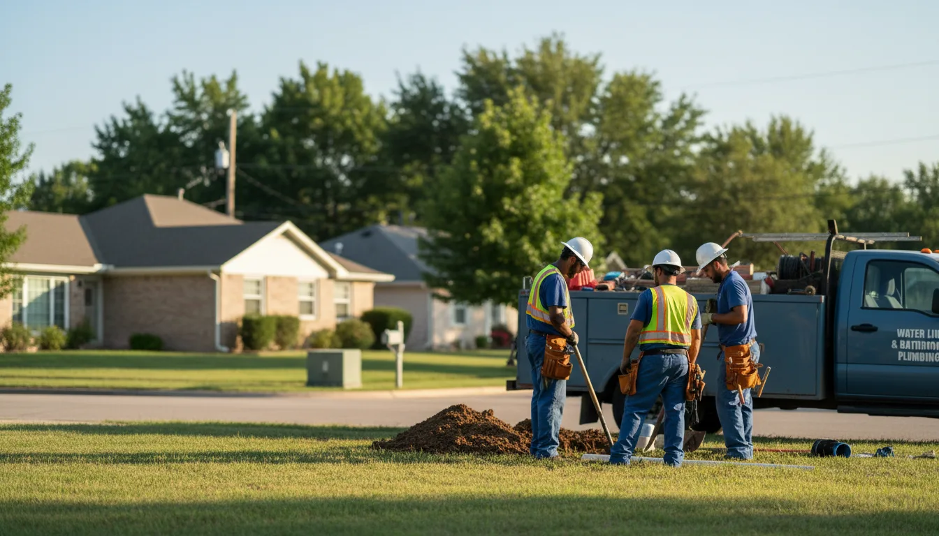Residential water line and bathroom plumbing service in Hydetown, PA